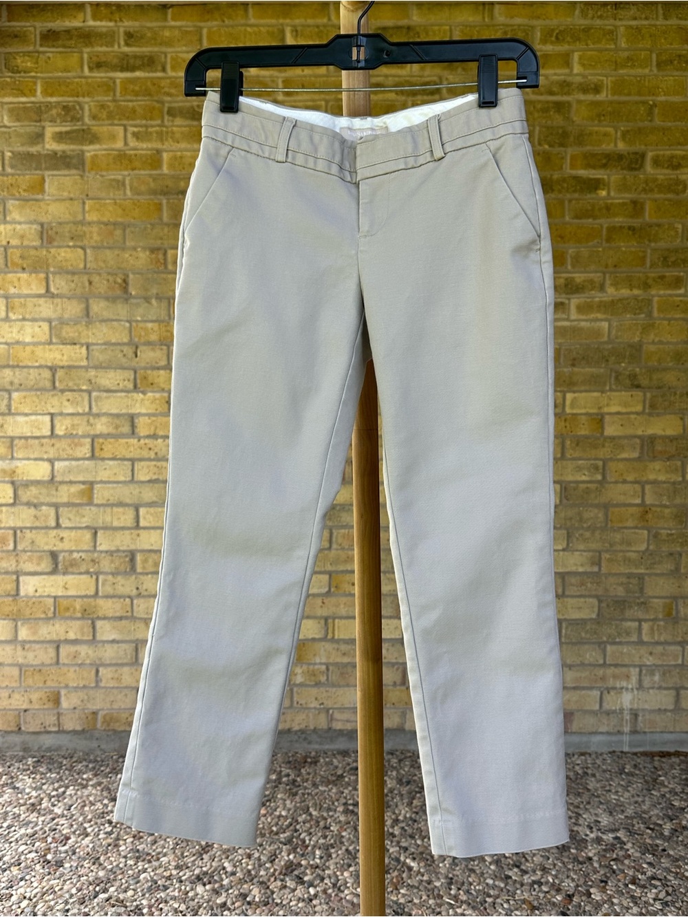 Banana Republic Khaki Martini Fit Cropped Trousers - Petite Size 0